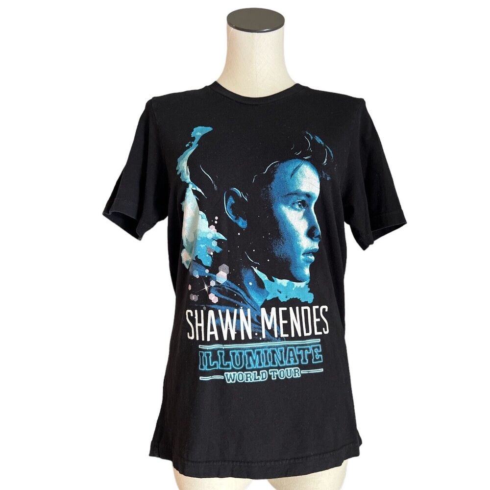 Shawn Mendes Shirt Size Medium Black Illuminate World Tour Concert Graphic 2017